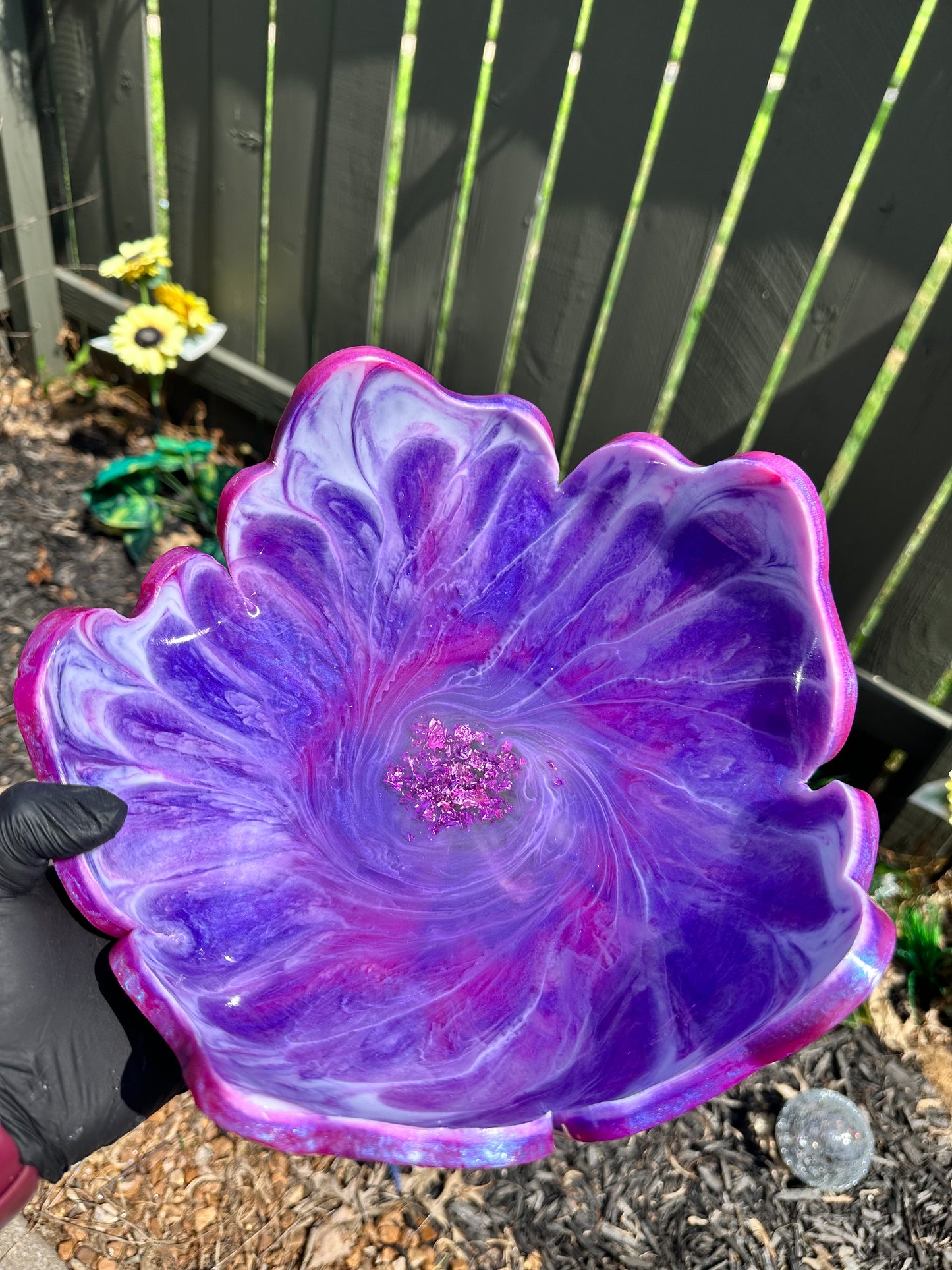 Celestial Bloom Resin Bowl