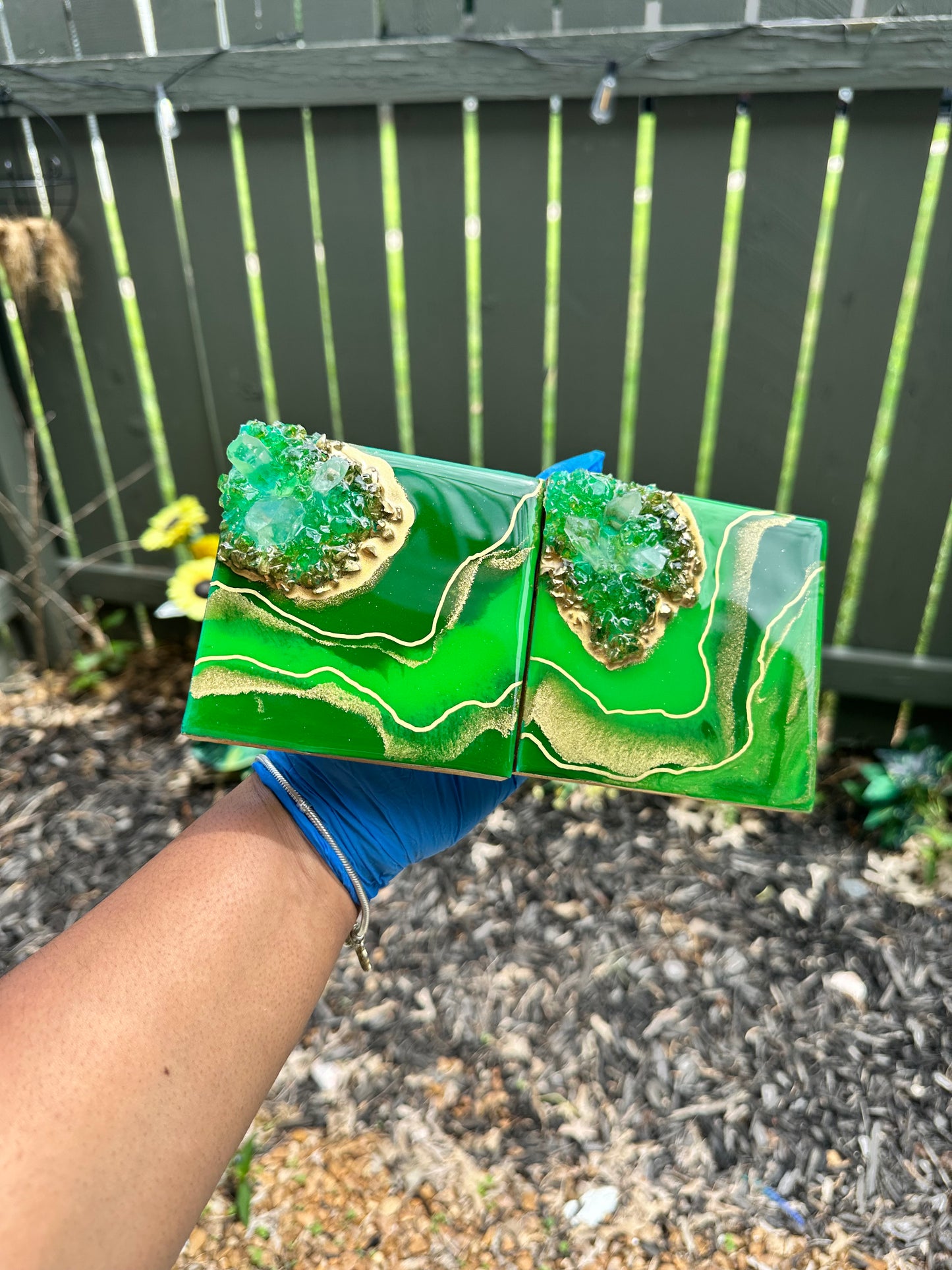 Emerald Energy – Mini Geode Canvas Set