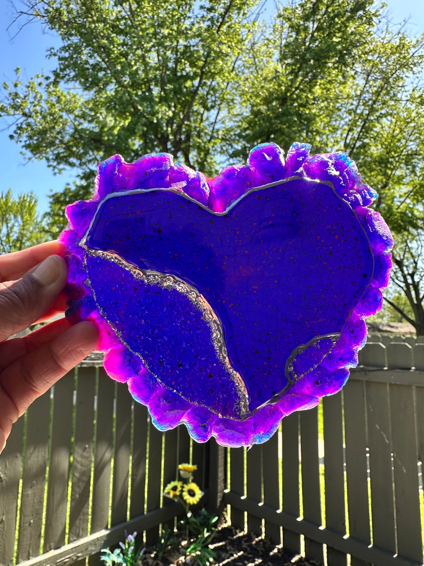 Midnight Amethyst Heart