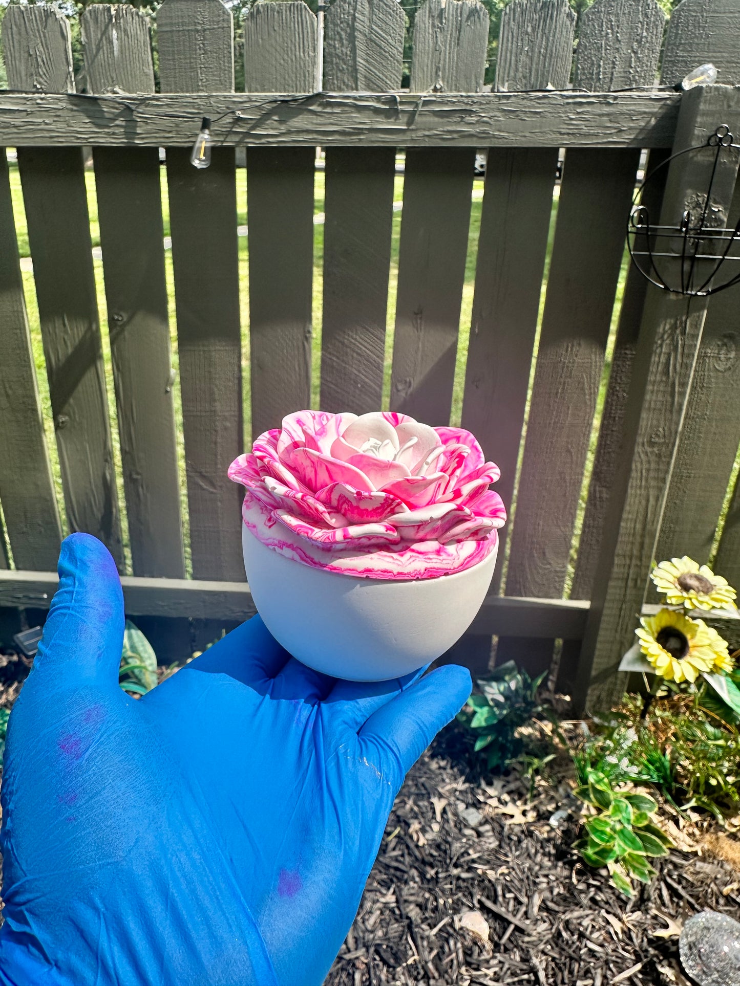 Jesmonite Rose Jar