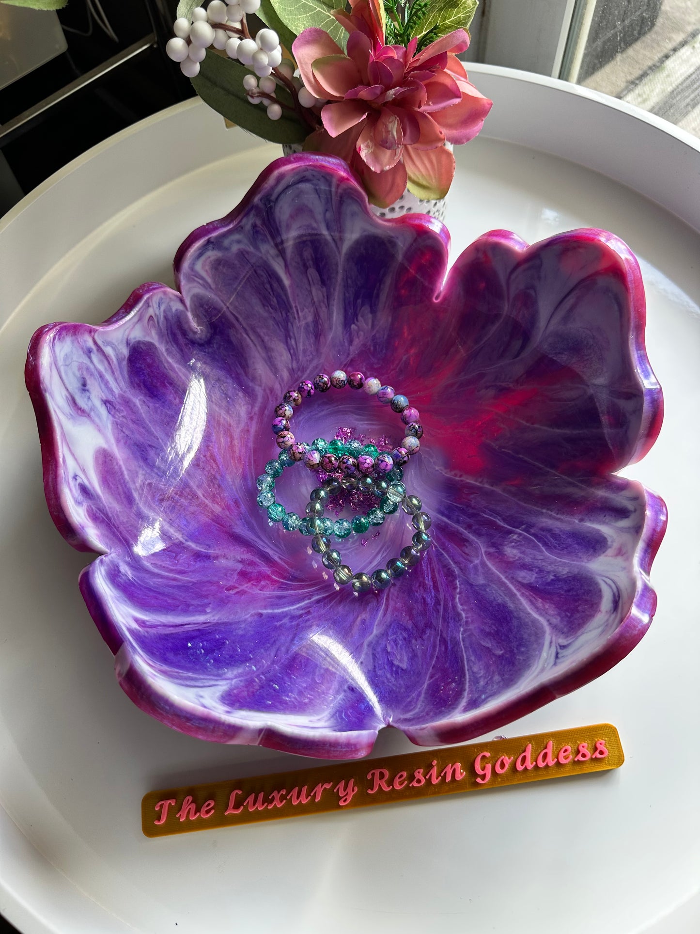Celestial Bloom Resin Bowl