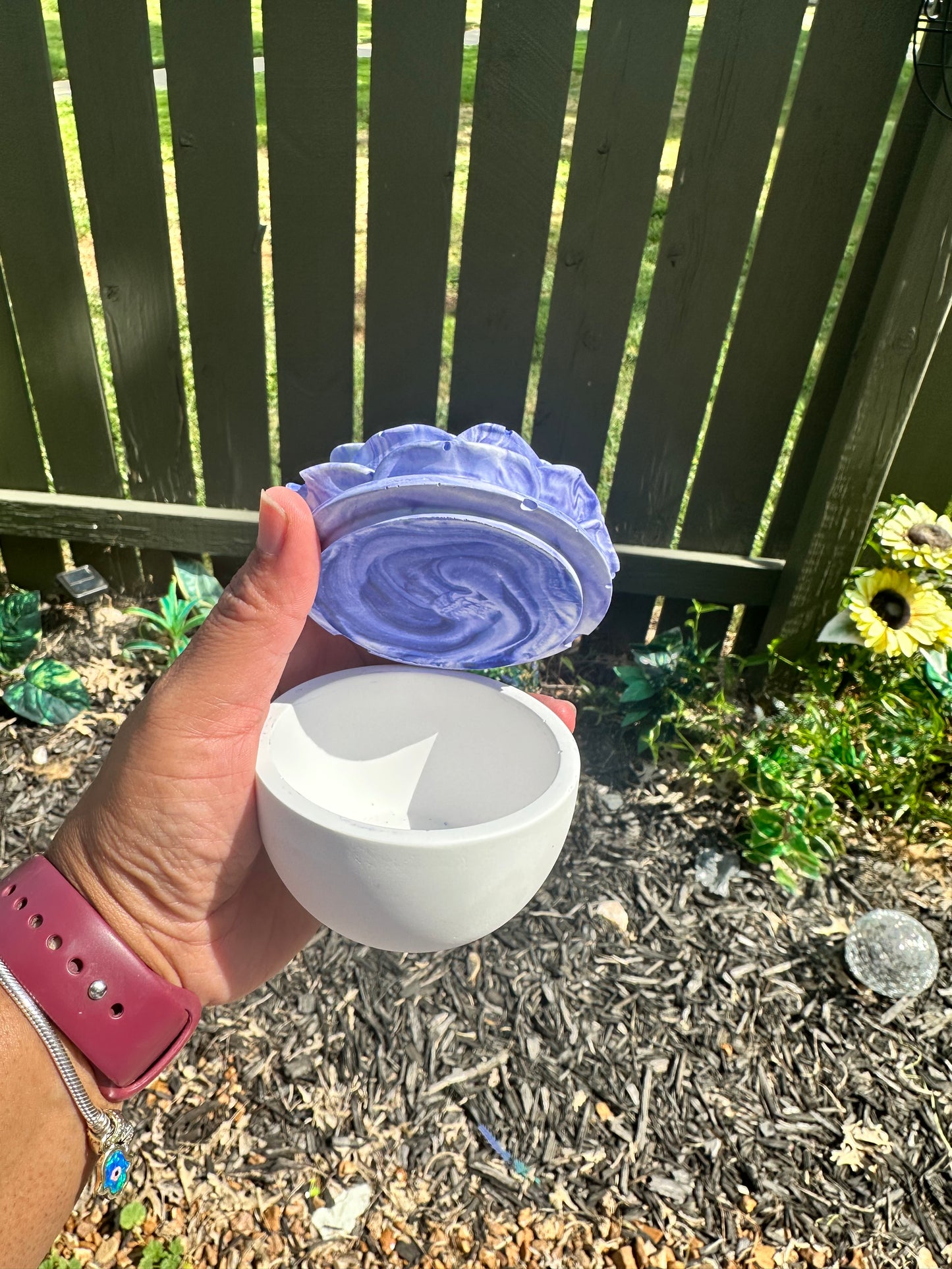 Lavender Twilight Rose Jar