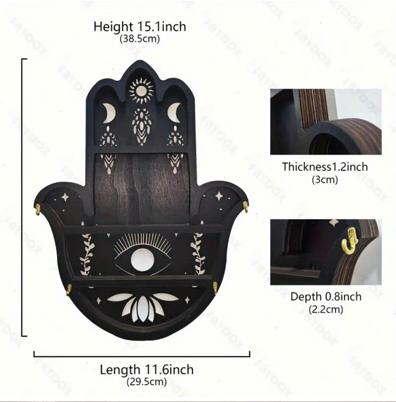 Wooden Hamsa Shelf🪬