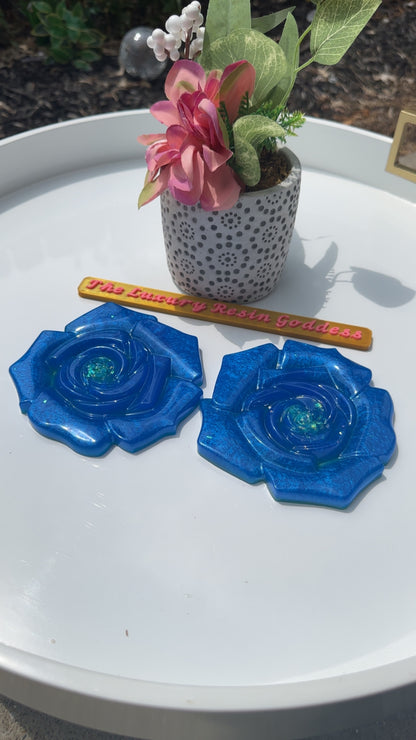 Ocean Bloom Rose Coaster Set