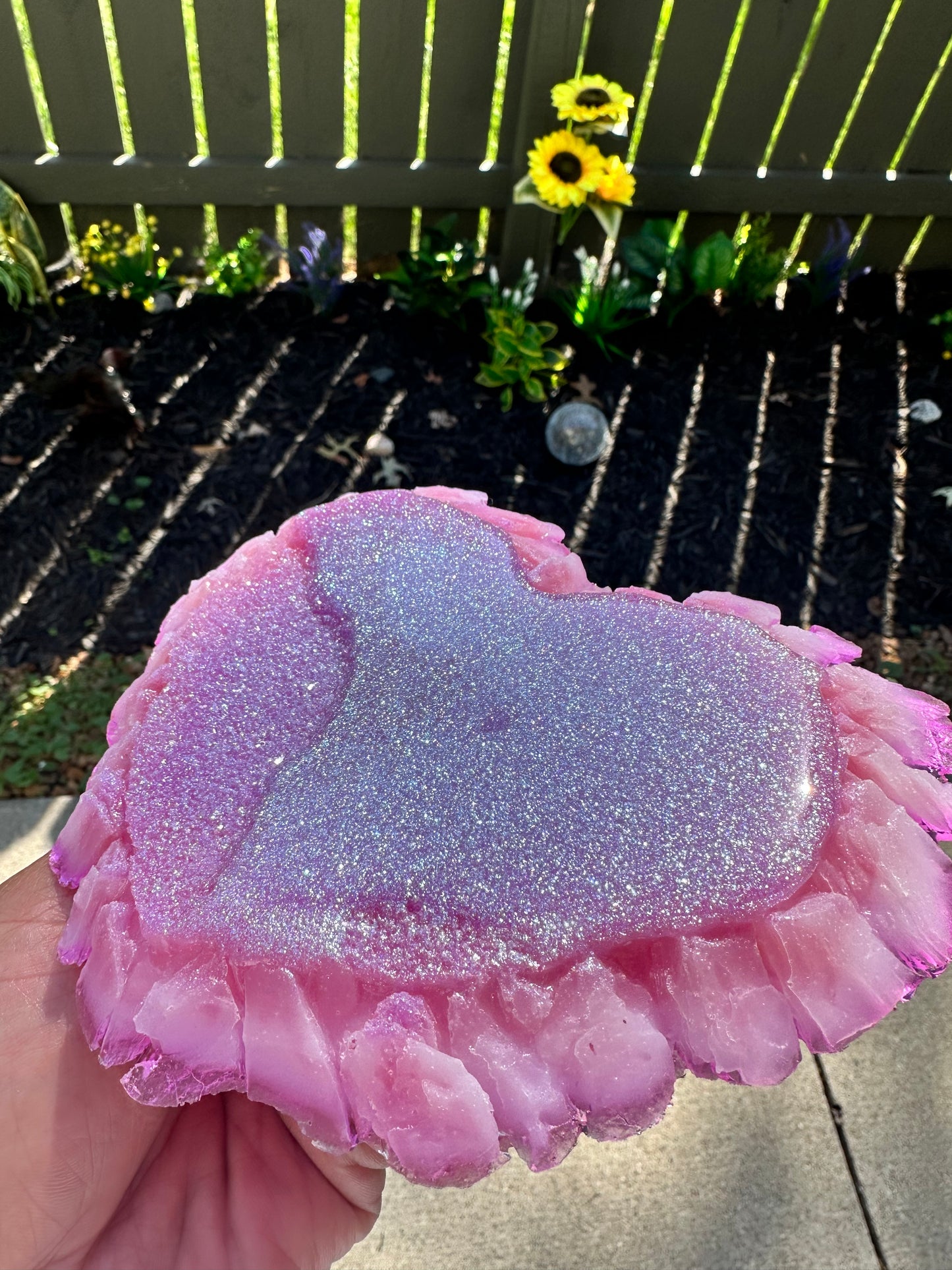 Radiant Rose Druzy Heart