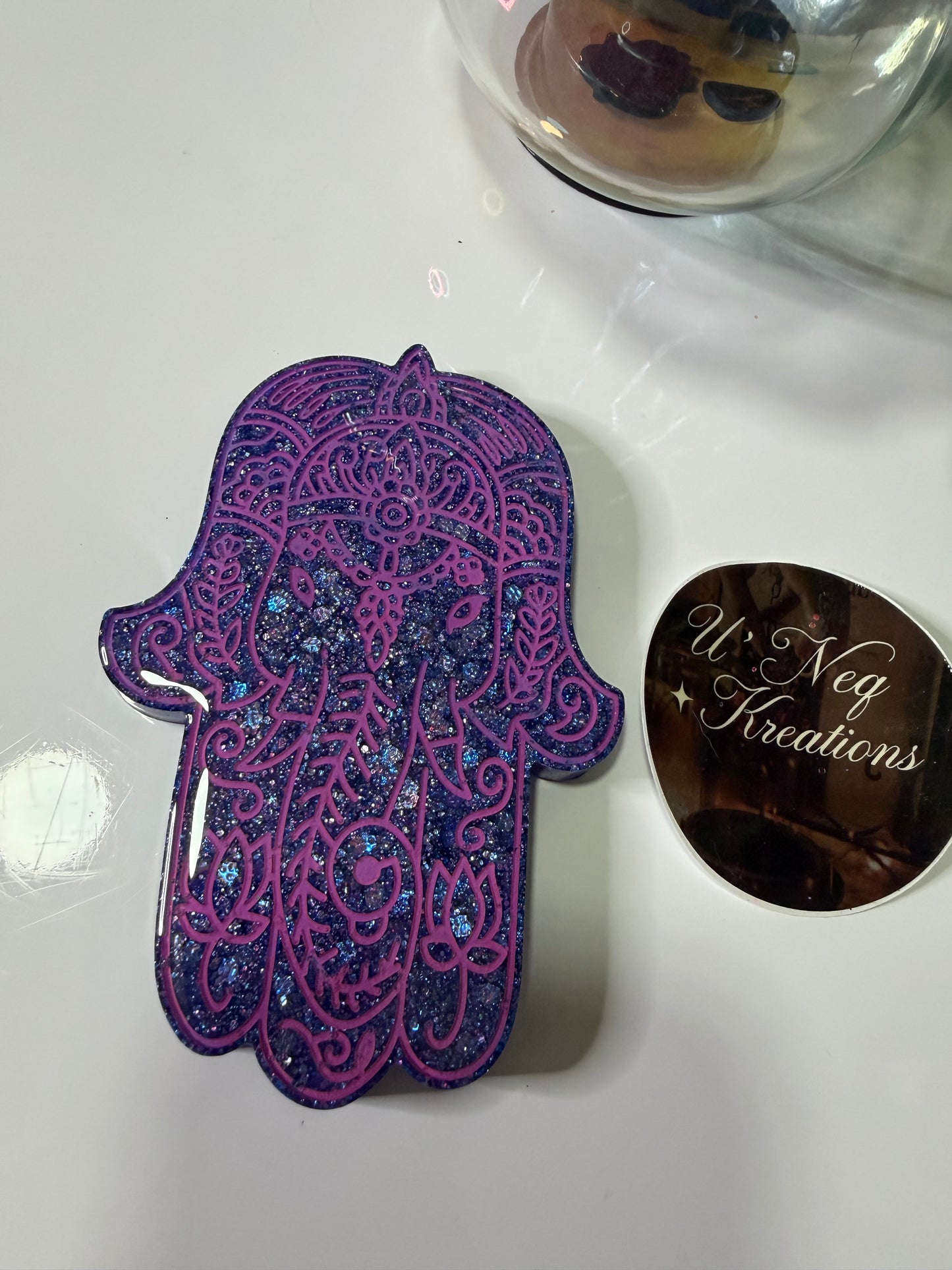 Enchanted Amethyst Hamsa Coaster