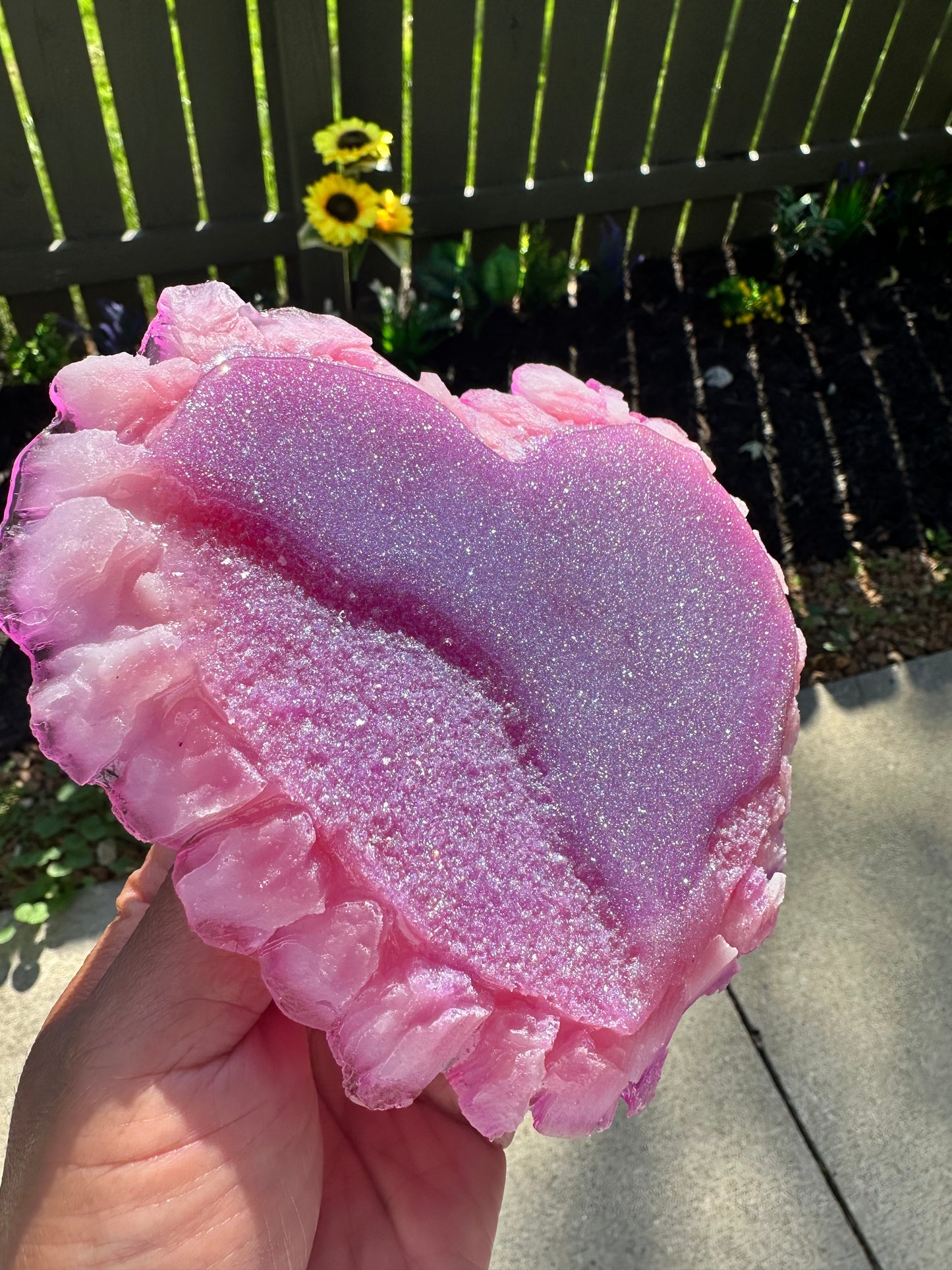 Radiant Rose Druzy Heart