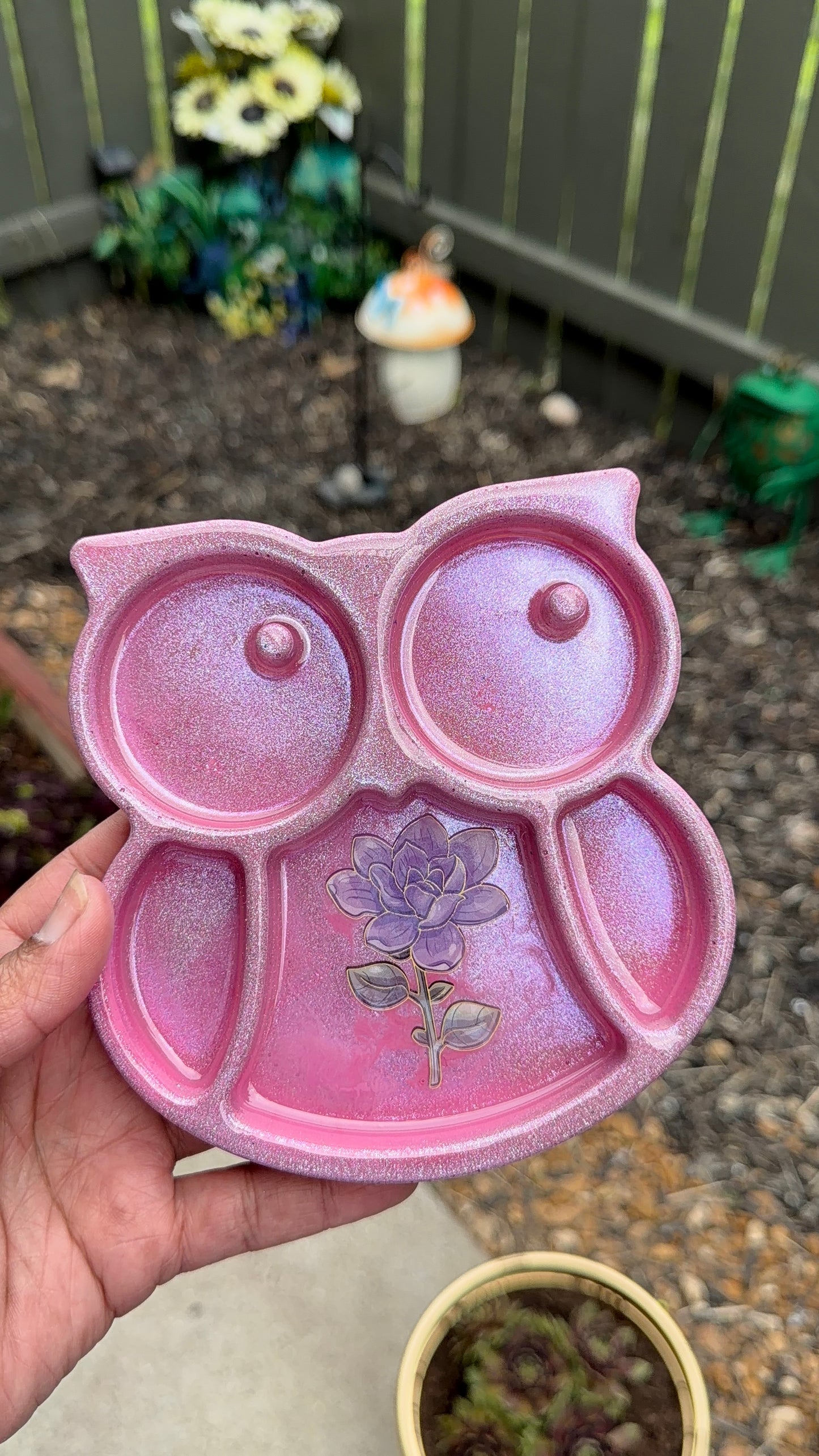 Pink Owl Tray