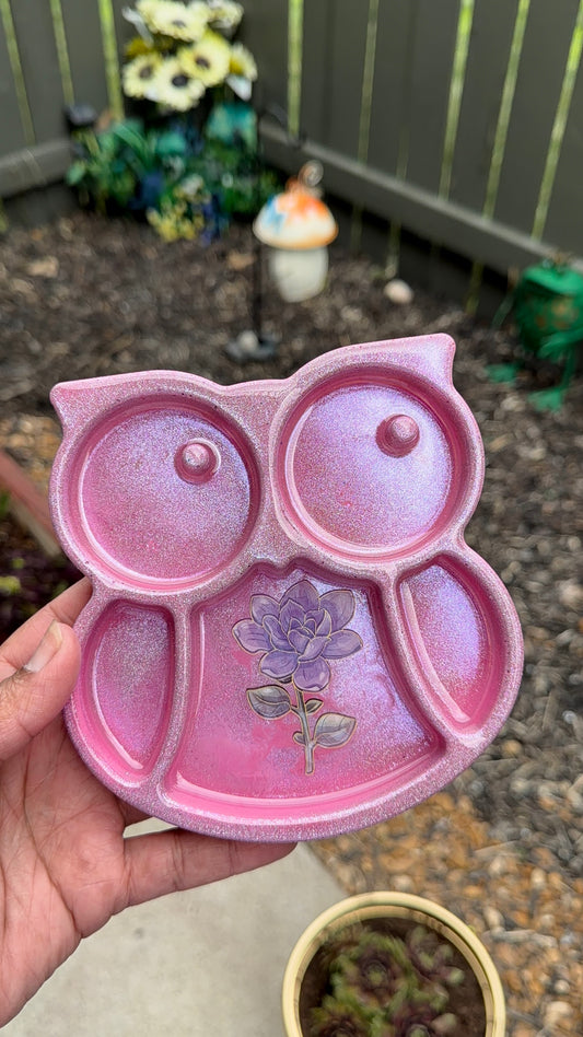 Pink Owl Tray