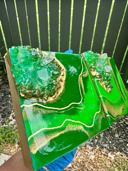 Emerald Energy – Mini Geode Canvas Set