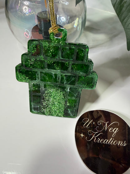 Forest Green Druzy Ornament