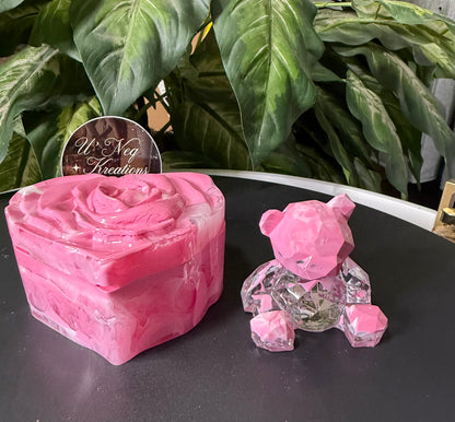 Pink Heart Dish Set