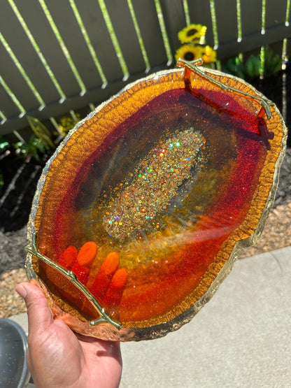 Geode Tray and coaster set