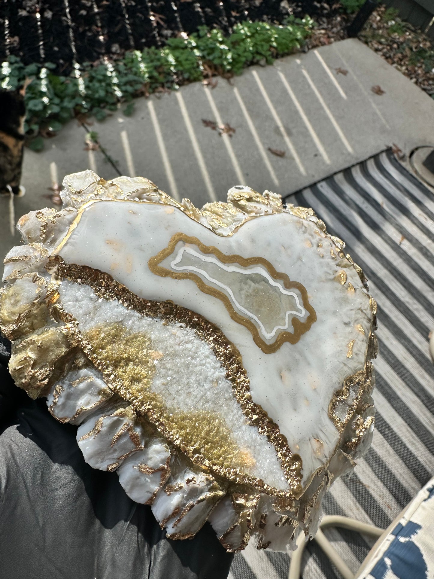 Golden Druzy Heart Palette/Oversized Coaster