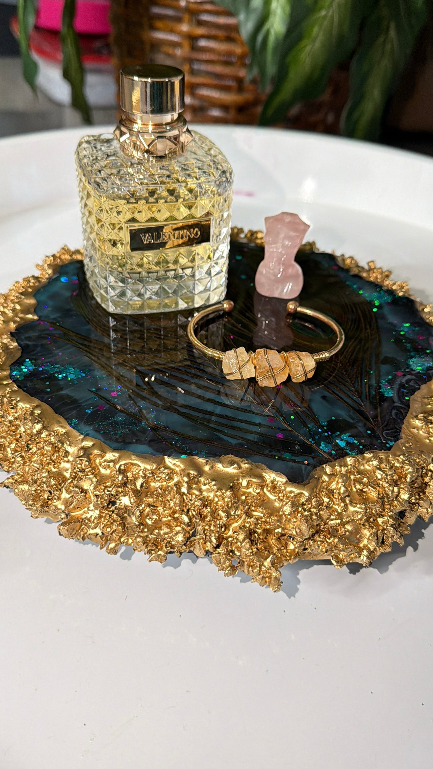 Peacock Feather Tray