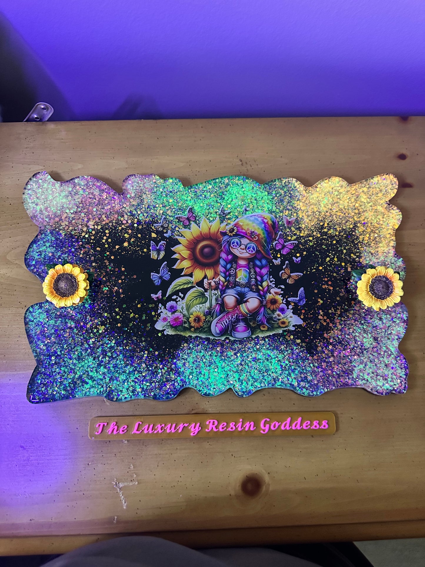 Groovy Glow Sunflower Tray