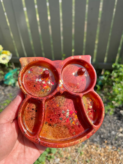 Crimson Owl Tray