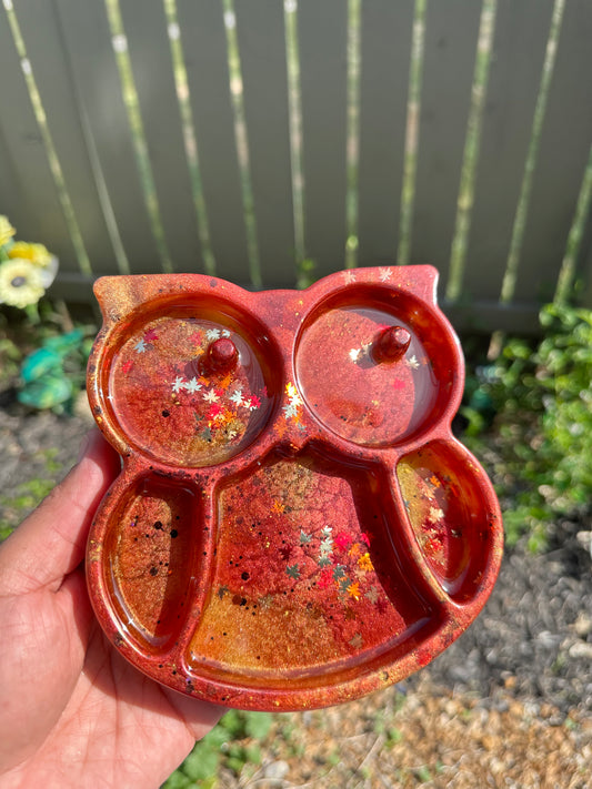 Crimson Owl Tray