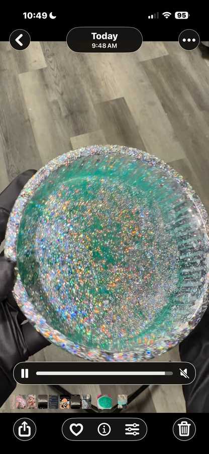 Glittaaa Teal Bowl