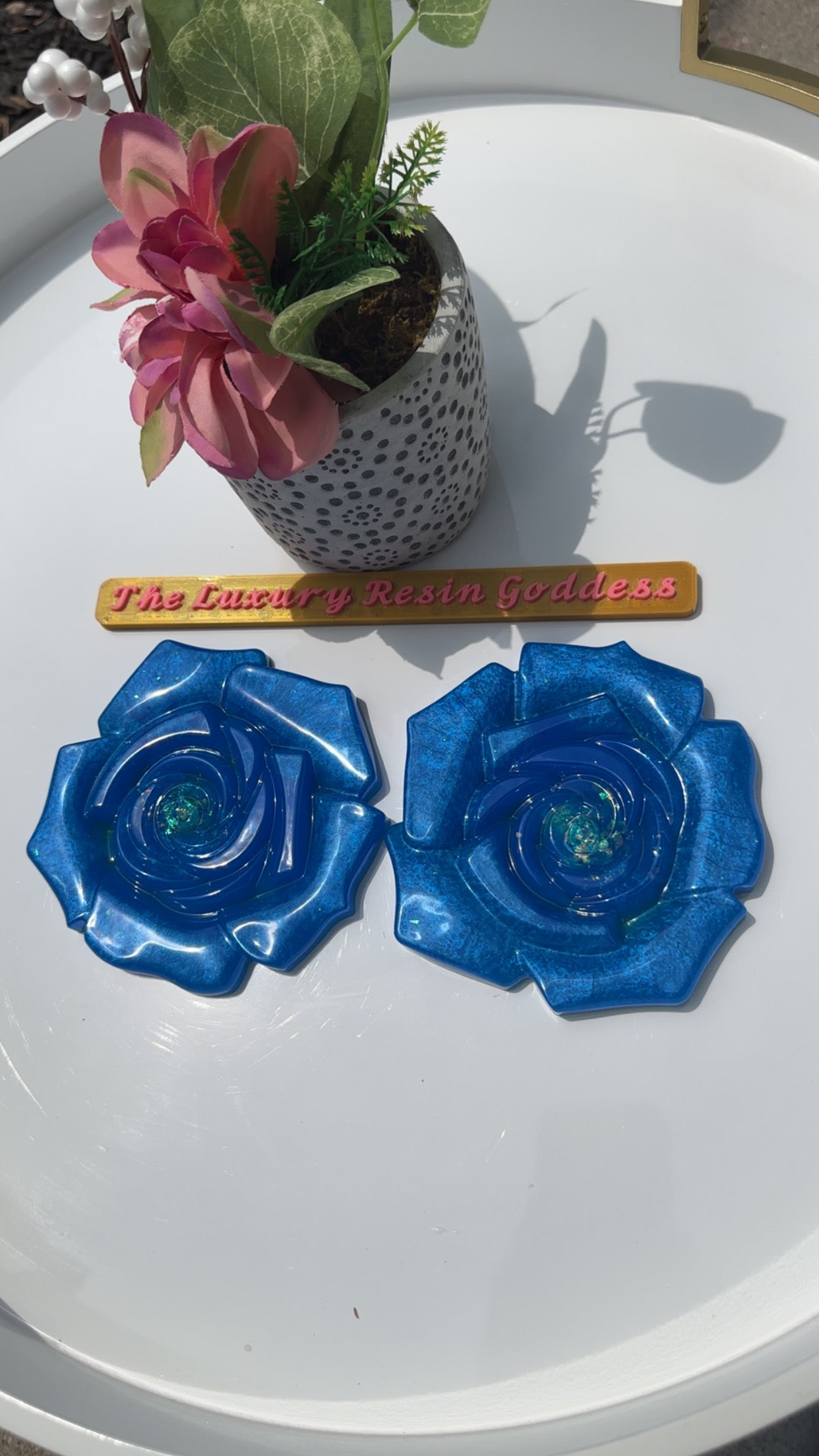 Ocean Bloom Rose Coaster Set