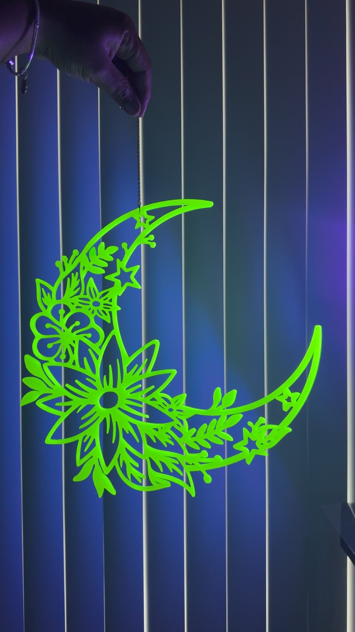 Neon Moon Flower Suncatcher 🌙