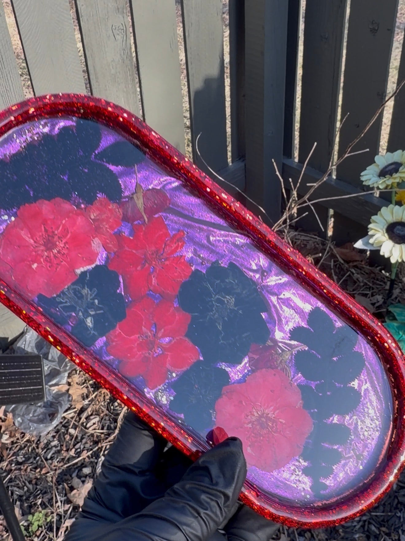 Velvet Flower Tray