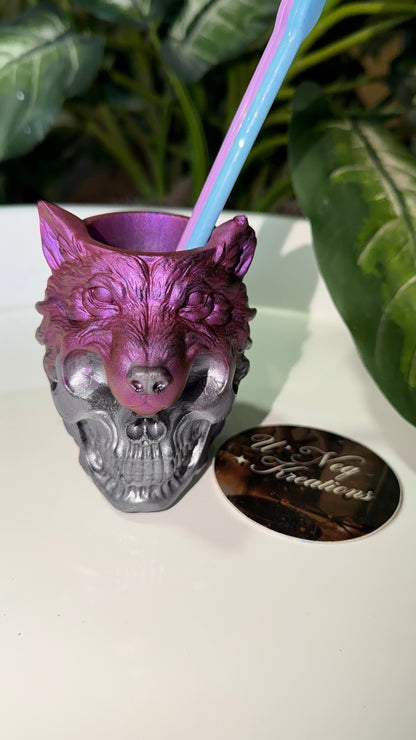 Purple Wolf Pen Holder
