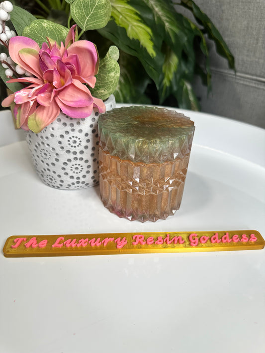 🌿 Golden Forest Luxe Jar – Handmade Resin Jar