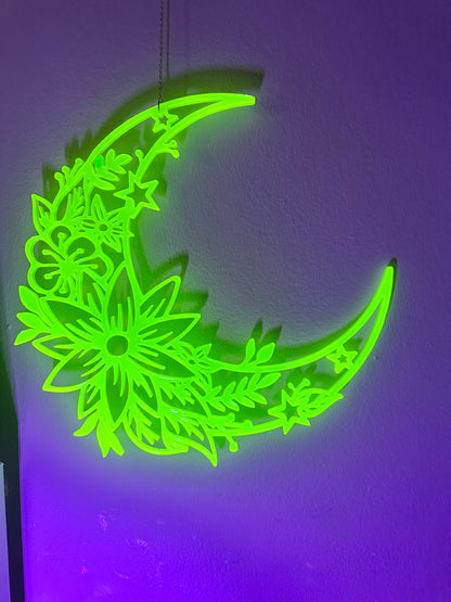 Neon Moon Flower Suncatcher 🌙