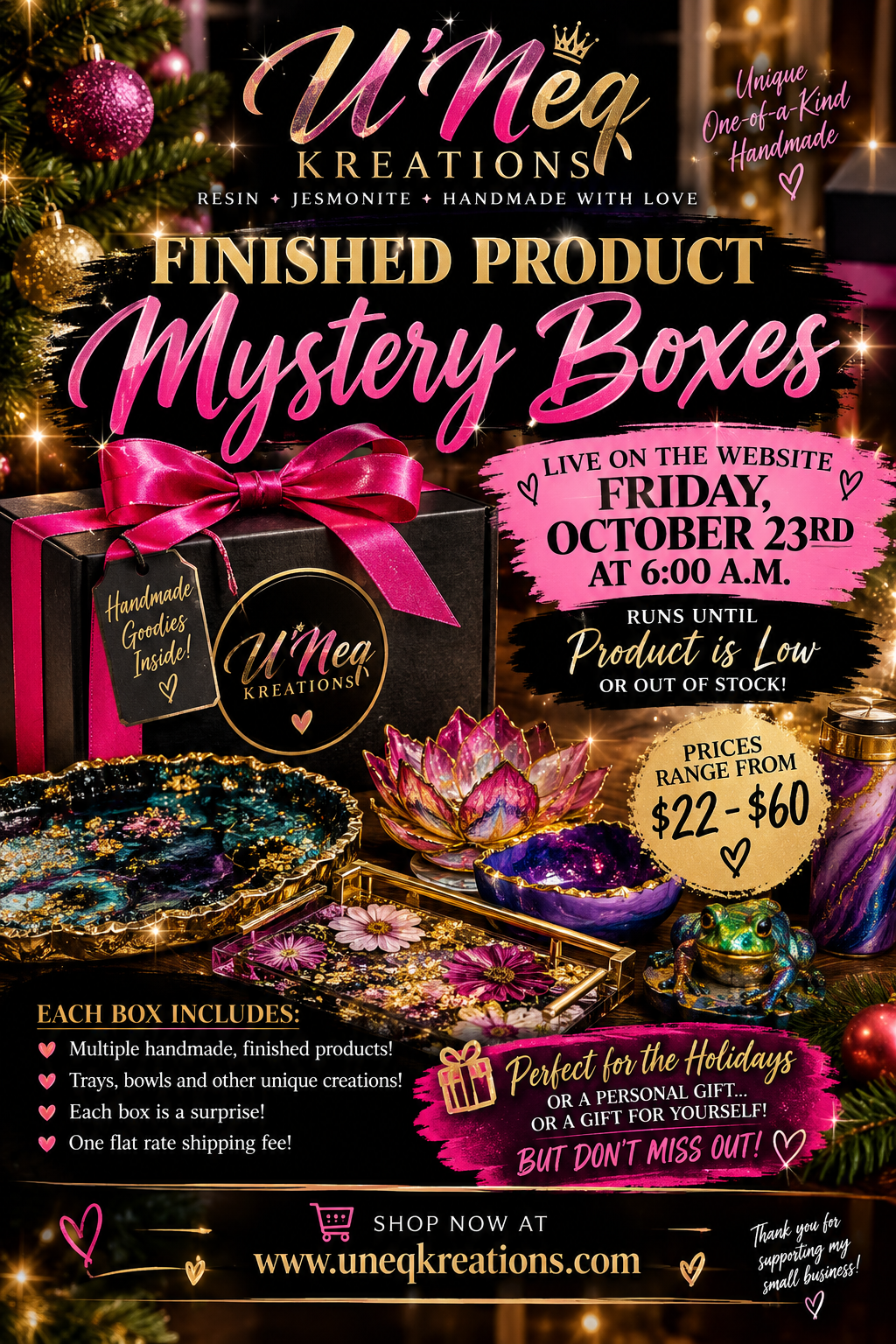 🎄🎁 IT’S A MYSTERY BOX BLOWOUT AT U’Neq Kreations! 🎁🎄