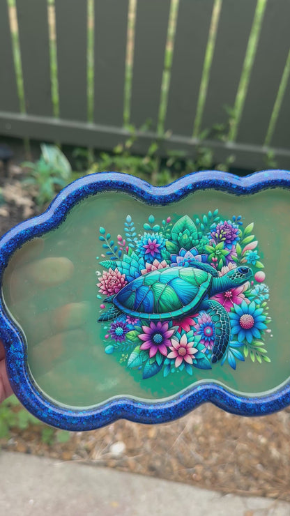 Ocean Blossom Turtle Tray