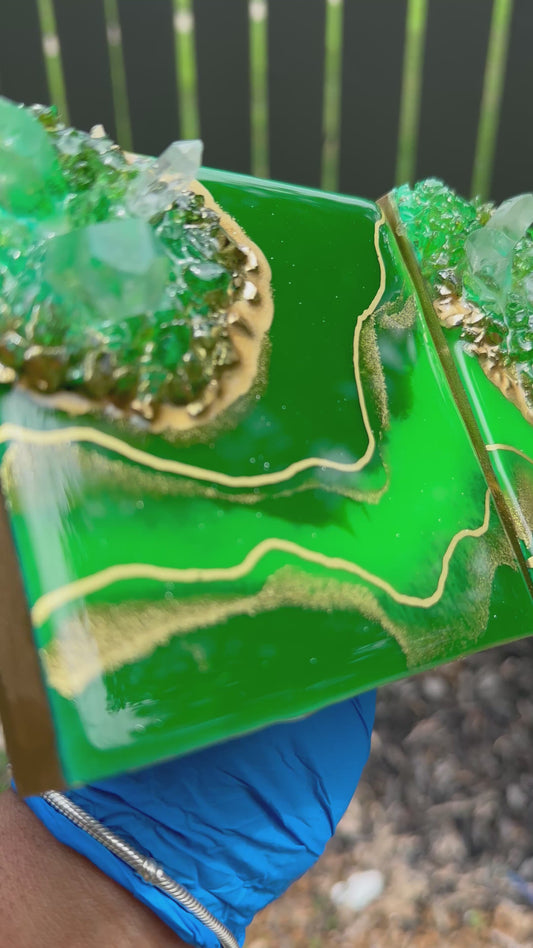 Emerald Energy – Mini Geode Canvas Set