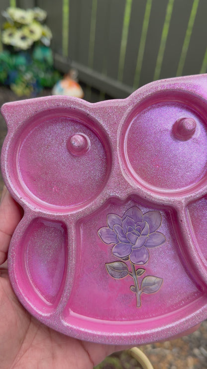 Pink Owl Tray