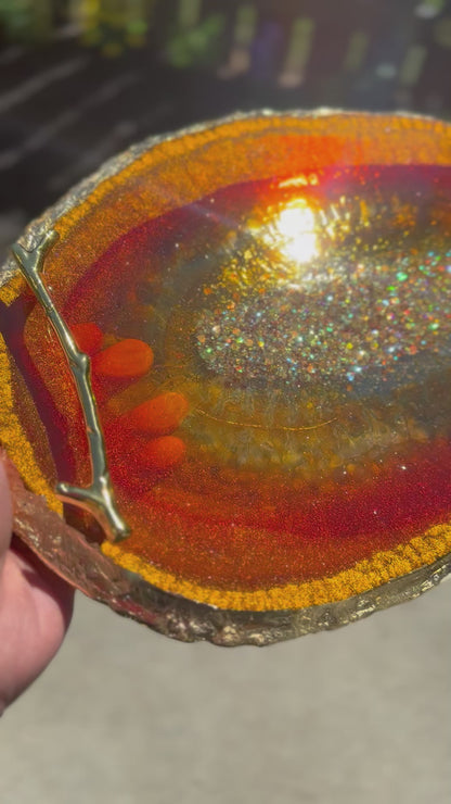 Geode Tray and coaster set